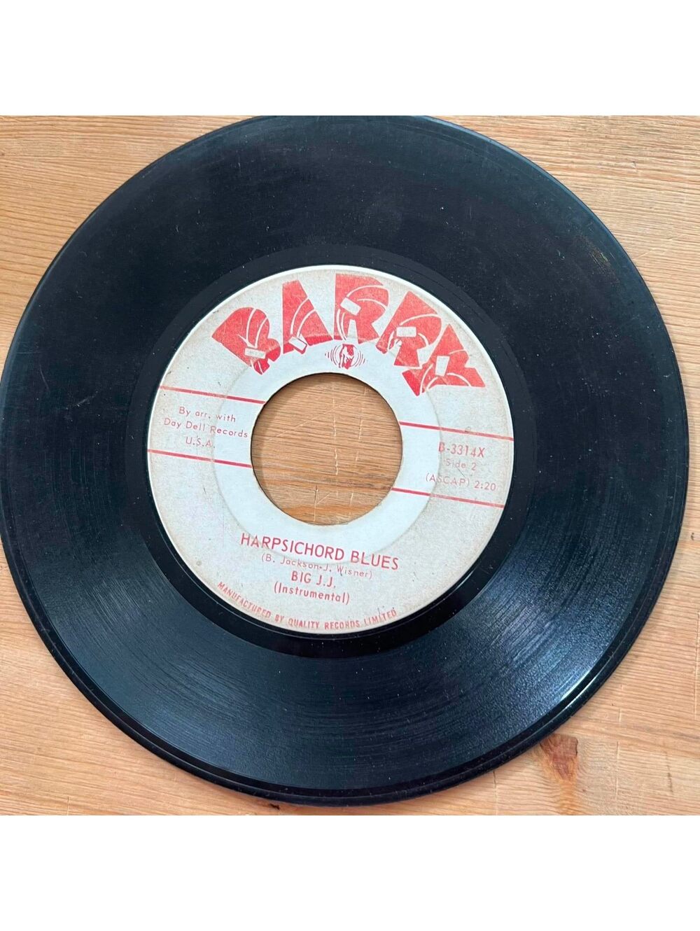 Norman Tracey and the Cinderella Kids/Big J.J. - Harpsichord Blues 45rpm VG+ R08